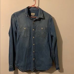 Blue jean material button down